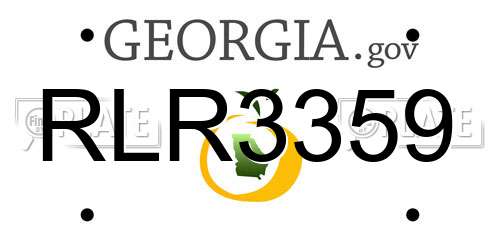 RLR3359 Georgia License Plate