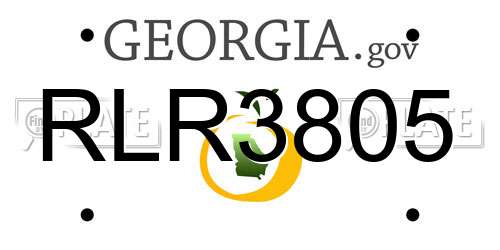 RLR3805 Georgia License Plate