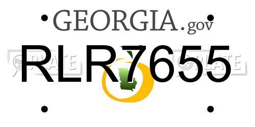 RLR7655 Georgia License Plate