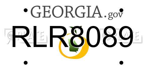 RLR8089 Georgia License Plate