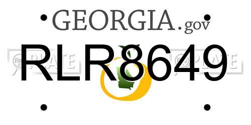 RLR8649 Georgia License Plate
