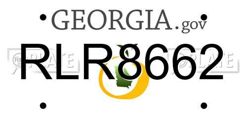 RLR8662 Georgia License Plate