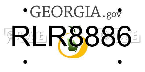 RLR8886 Georgia License Plate