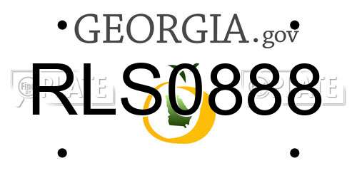 RLS0888 Georgia License Plate