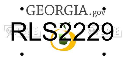 RLS2229 Georgia License Plate