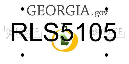 RLS5105 Georgia License Plate