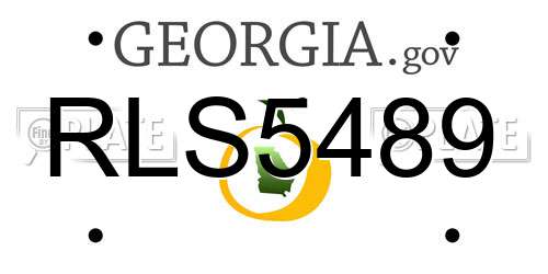RLS5489 Georgia License Plate