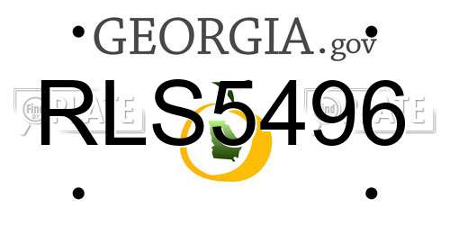 RLS5496 Georgia License Plate