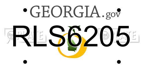 RLS6205 Georgia License Plate