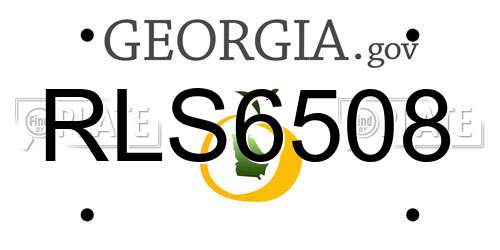 RLS6508 Georgia License Plate
