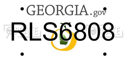 RLS6808 Georgia License Plate