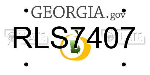 RLS7407 Georgia License Plate