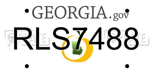 RLS7488 Georgia License Plate