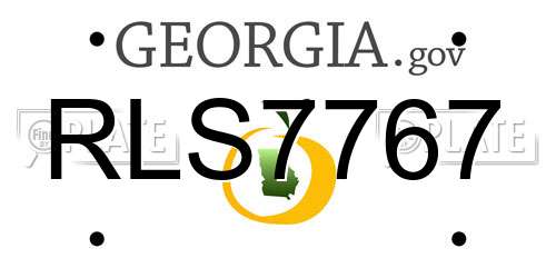 RLS7767 Georgia License Plate