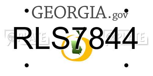 RLS7844 Georgia License Plate