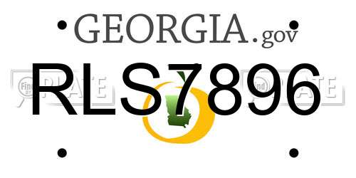 RLS7896 Georgia License Plate