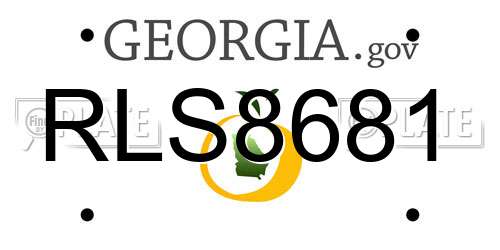 RLS8681 Georgia License Plate