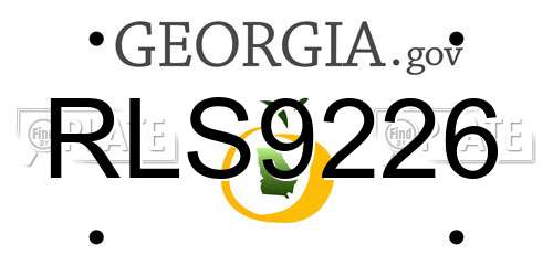RLS9226 Georgia License Plate