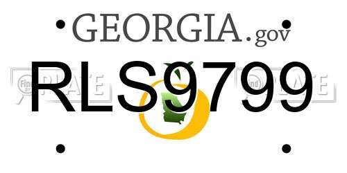 RLS9799 Georgia License Plate