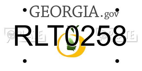 RLT0258 Georgia License Plate