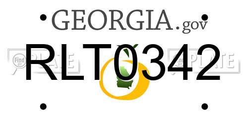 RLT0342 Georgia License Plate