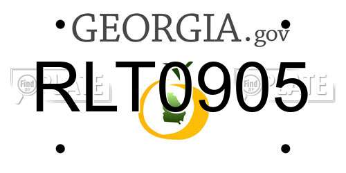 RLT0905 Georgia License Plate