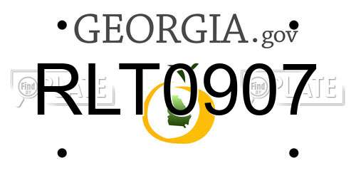 RLT0907 Georgia License Plate