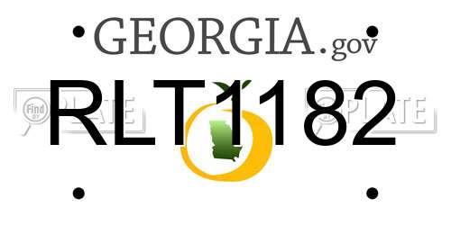 RLT1182 Georgia License Plate