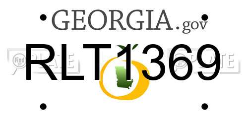 RLT1369 Georgia License Plate