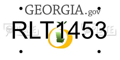 RLT1453 Georgia License Plate