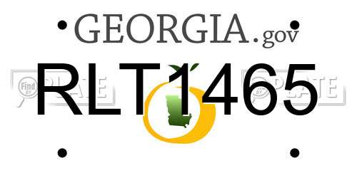 RLT1465 Georgia License Plate