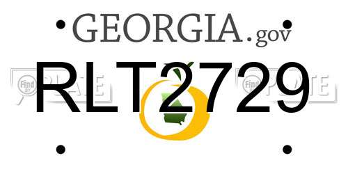 RLT2729 Georgia License Plate