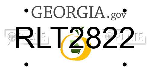 RLT2822 Georgia License Plate
