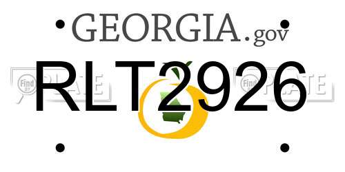 RLT2926 Georgia License Plate
