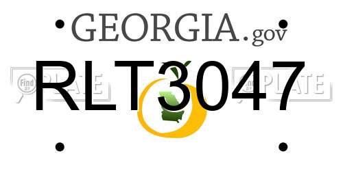 RLT3047 Georgia License Plate