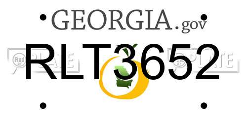 RLT3652 Georgia License Plate
