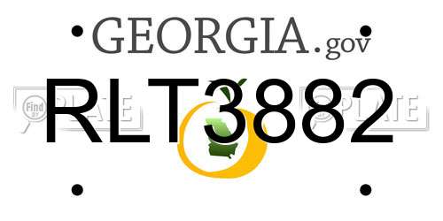 RLT3882 Georgia License Plate