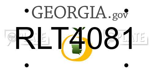 RLT4081 Georgia License Plate