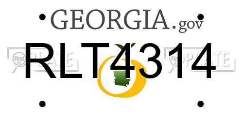 RLT4314 Georgia License Plate