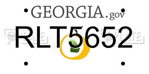 RLT5652 Georgia License Plate