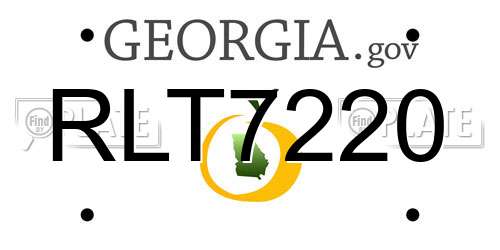 RLT7220 Georgia License Plate