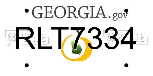 RLT7334 Georgia License Plate
