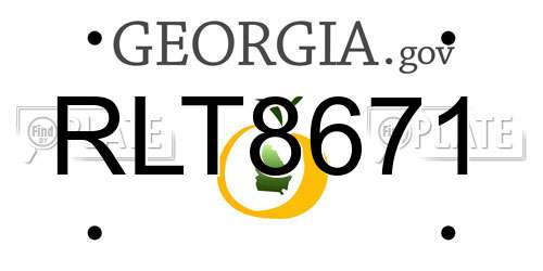 RLT8671 Georgia License Plate