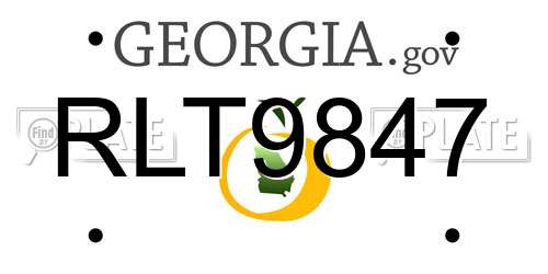 RLT9847 Georgia License Plate