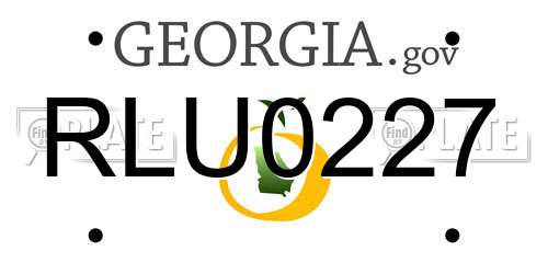 RLU0227 Georgia License Plate