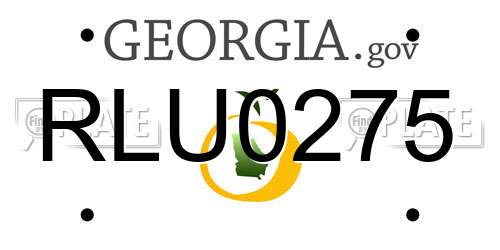 RLU0275 Georgia License Plate