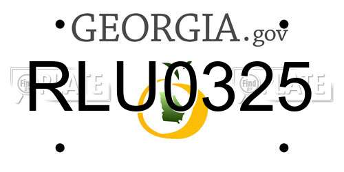 RLU0325 Georgia License Plate
