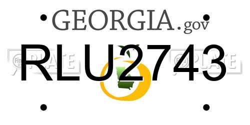 RLU2743 Georgia License Plate