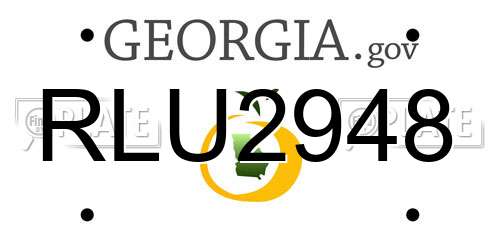 RLU2948 Georgia License Plate