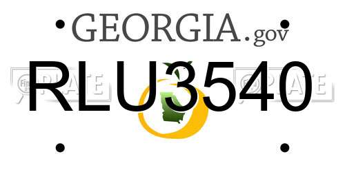 RLU3540 Georgia License Plate